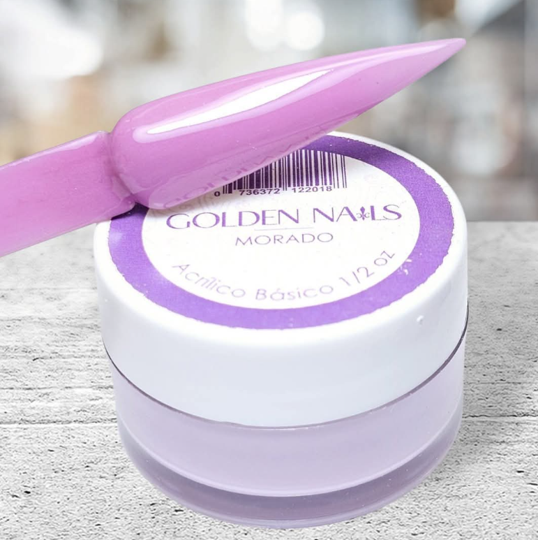 ACRILICO MORADO GOLDEN NAILS
